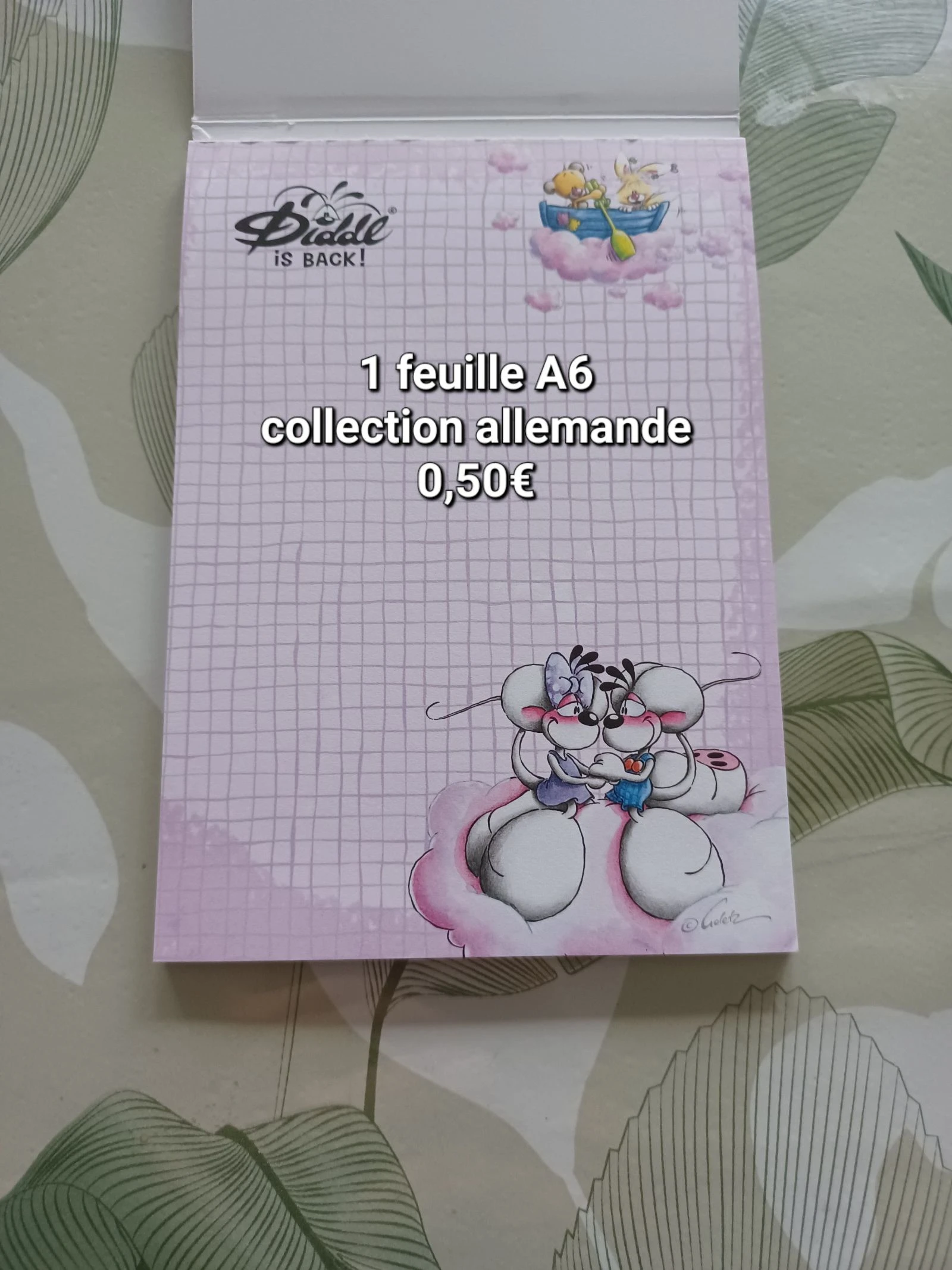 1 feuille diddl  de la collection allemande 